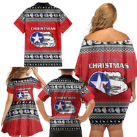 Tuskegee Red Tails Airmen Christmas Family Matching Off Shoulder Short Dress and Hawaiian Shirt P-51 Mustang 332nd Fighter Group - Wonder Print Shop