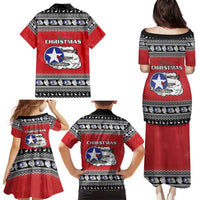 Tuskegee Red Tails Airmen Christmas Family Matching Puletasi and Hawaiian Shirt P-51 Mustang 332nd Fighter Group - Wonder Print Shop