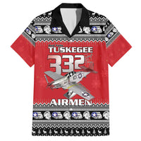 Tuskegee Red Tails Airmen Christmas Family Matching Short Sleeve Bodycon Dress and Hawaiian Shirt P-51 Mustang 332nd Fighter Group - Wonder Print Shop