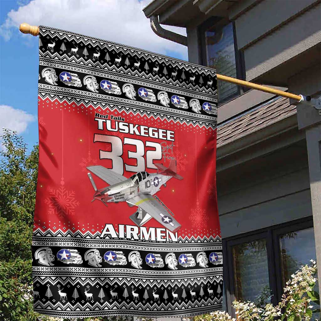 Tuskegee Red Tails Airmen Christmas Garden Flag P-51 Mustang 332nd Fighter Group - Wonder Print Shop