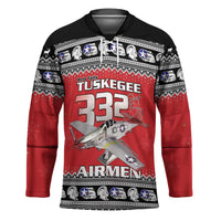 Tuskegee Red Tails Airmen Christmas Hockey Jersey P-51 Mustang 332nd Fighter Group - Wonder Print Shop
