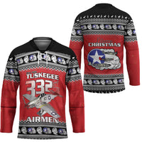 Tuskegee Red Tails Airmen Christmas Hockey Jersey P-51 Mustang 332nd Fighter Group - Wonder Print Shop
