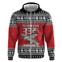 Tuskegee Red Tails Airmen Christmas Hoodie P-51 Mustang 332nd Fighter Group - Wonder Print Shop