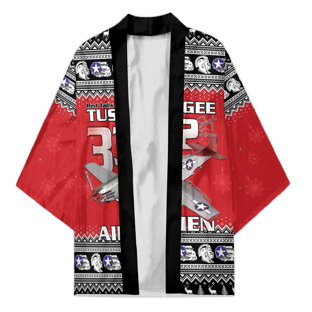Tuskegee Red Tails Airmen Christmas Kimono P-51 Mustang 332nd Fighter Group - Wonder Print Shop