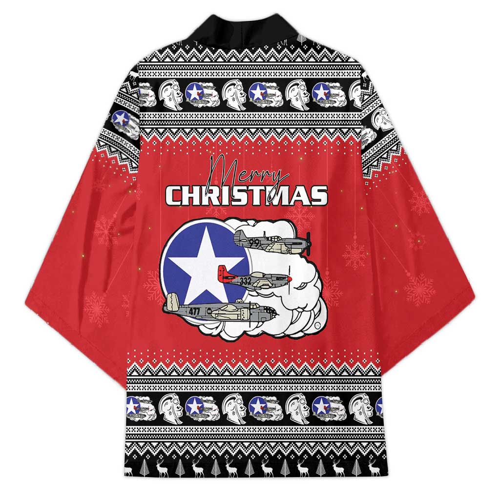 Tuskegee Red Tails Airmen Christmas Kimono P-51 Mustang 332nd Fighter Group - Wonder Print Shop
