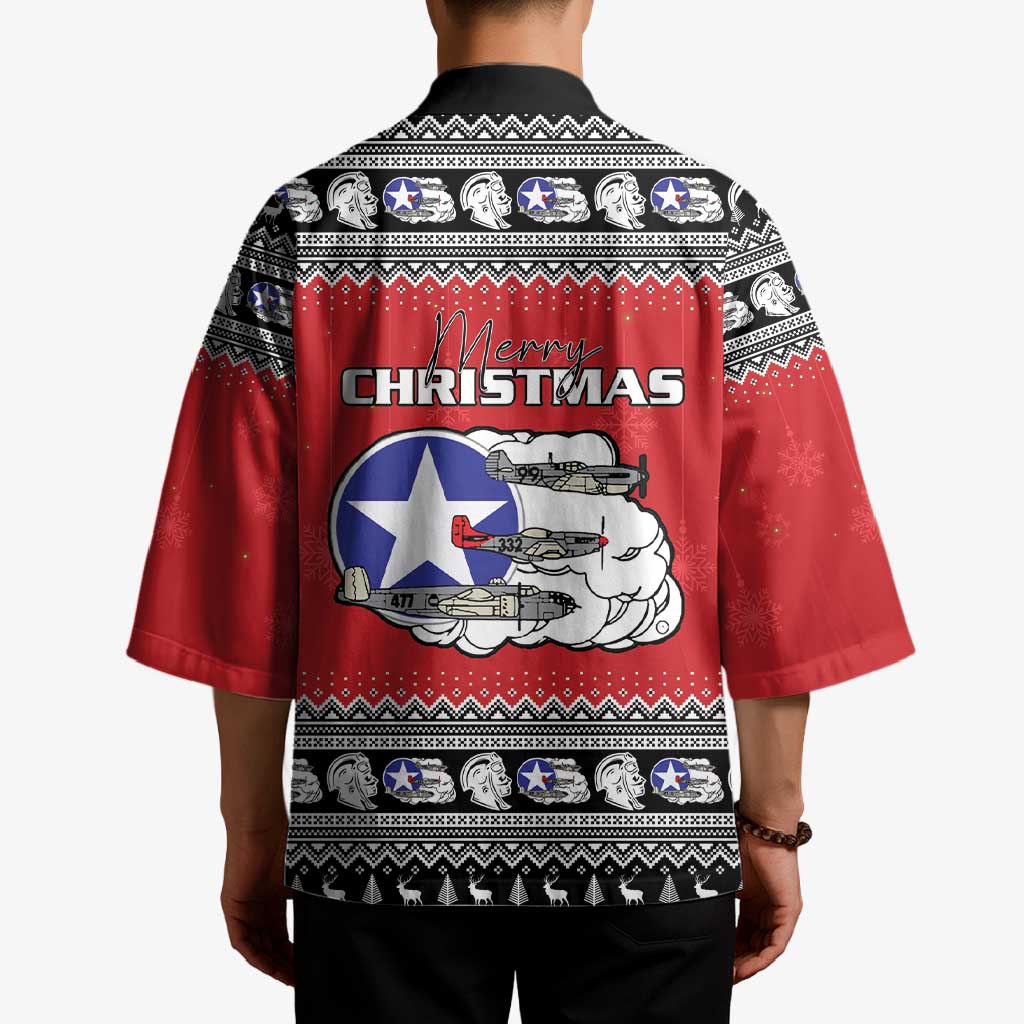 Tuskegee Red Tails Airmen Christmas Kimono P-51 Mustang 332nd Fighter Group - Wonder Print Shop