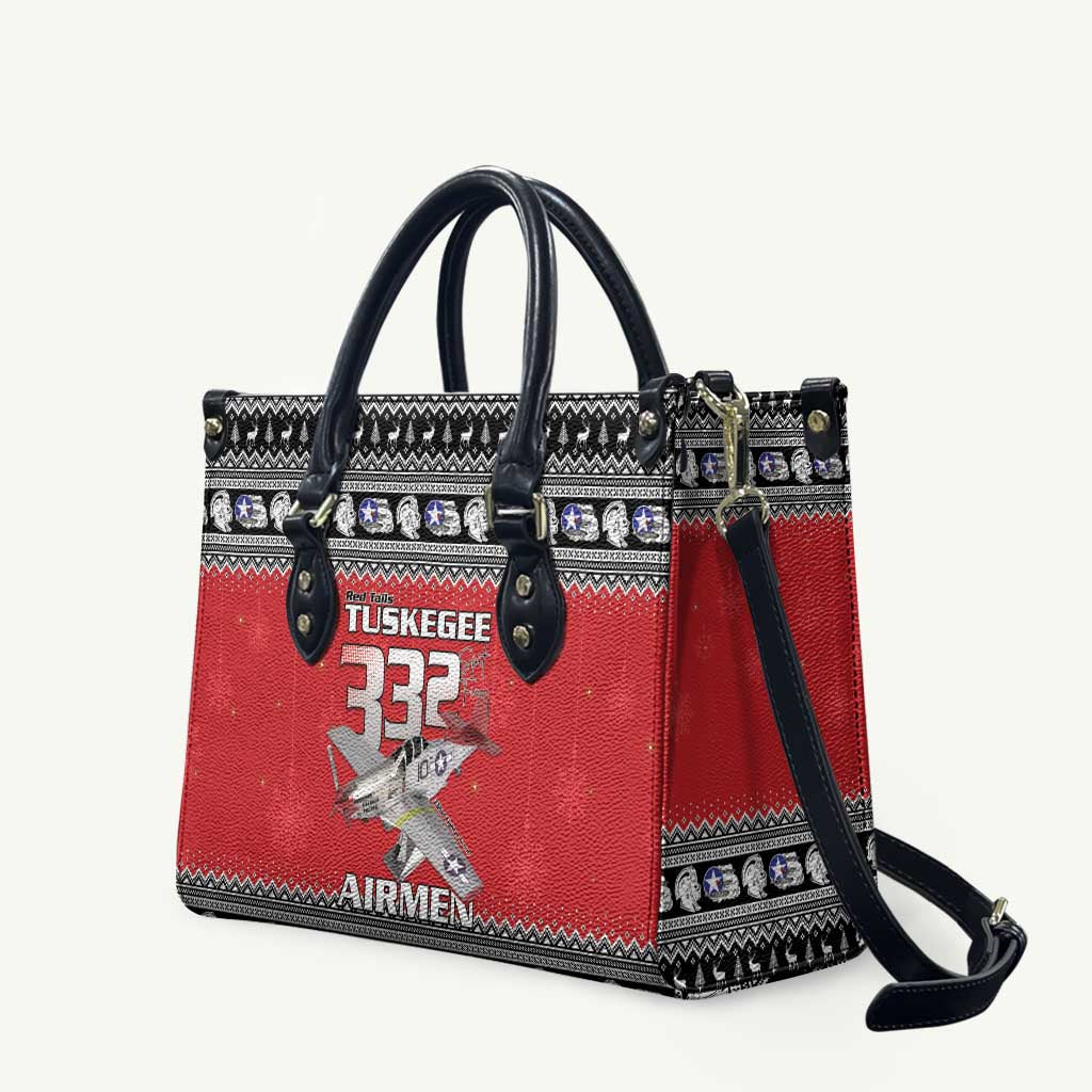 Tuskegee Red Tails Airmen Christmas Leather Bag P-51 Mustang 332nd Fighter Group - Wonder Print Shop