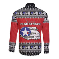 Tuskegee Red Tails Airmen Christmas Long Sleeve Button Shirt P-51 Mustang 332nd Fighter Group - Wonder Print Shop