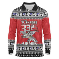 Tuskegee Red Tails Airmen Christmas Long Sleeve Polo Shirt P-51 Mustang 332nd Fighter Group - Wonder Print Shop