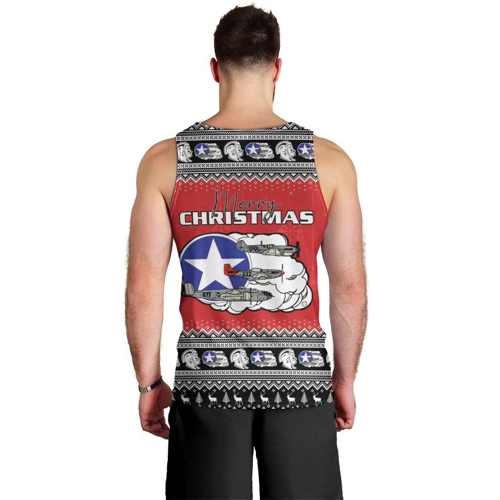 Tuskegee Red Tails Airmen Christmas Men Tank Top P-51 Mustang 332nd Fighter Group - Wonder Print Shop
