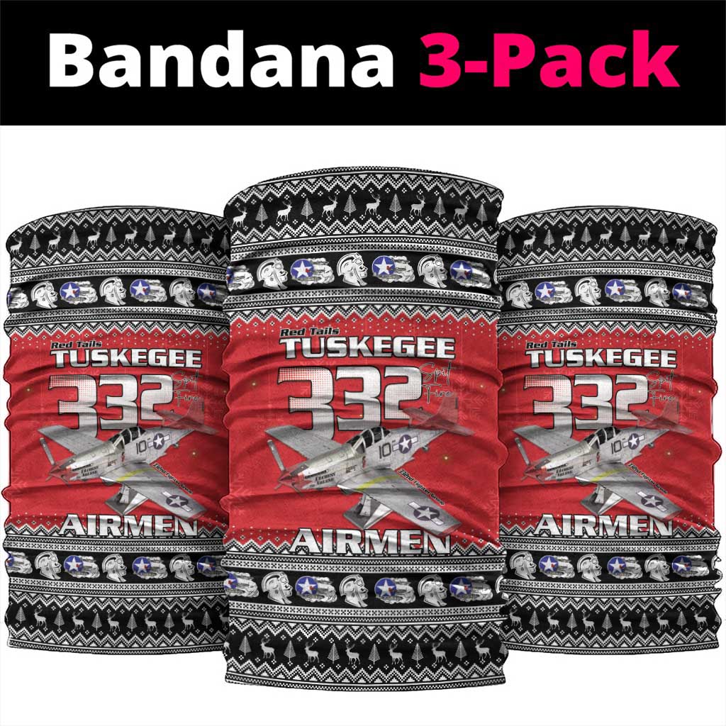 Tuskegee Red Tails Airmen Christmas Neck Gaiter P-51 Mustang 332nd Fighter Group - Wonder Print Shop