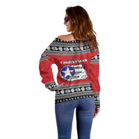 Tuskegee Red Tails Airmen Christmas Off Shoulder Sweater P-51 Mustang 332nd Fighter Group - Wonder Print Shop