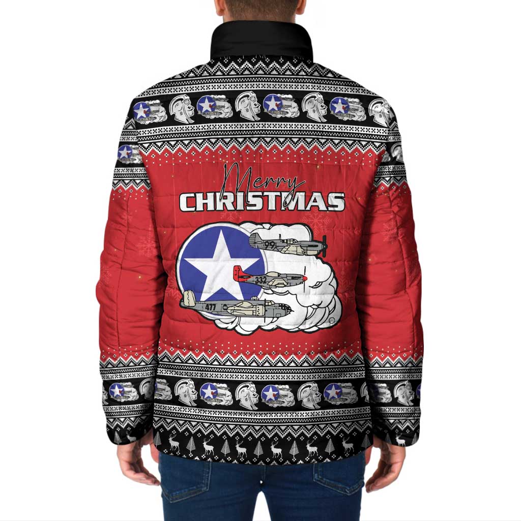 Tuskegee Red Tails Airmen Christmas Padded Jacket P-51 Mustang 332nd Fighter Group - Wonder Print Shop