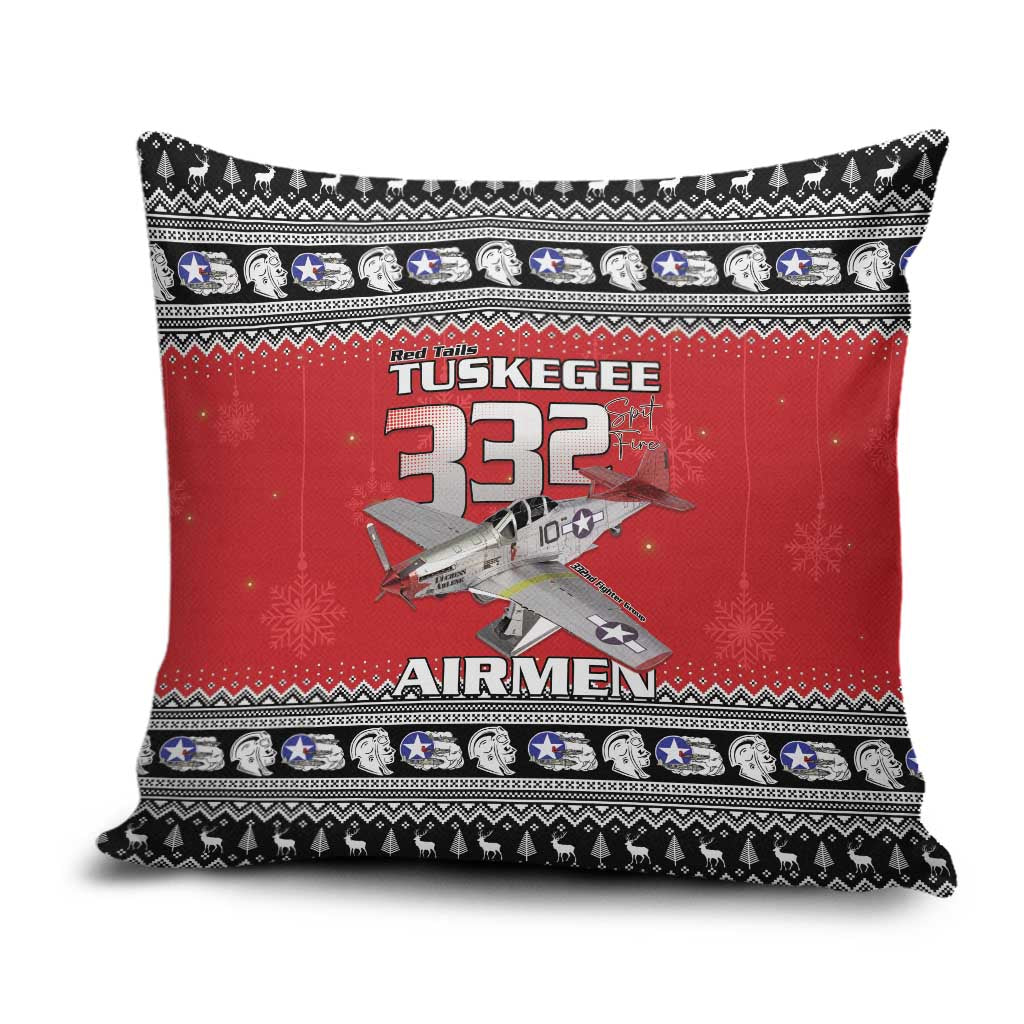 Tuskegee Red Tails Airmen Christmas Pillow Cover P-51 Mustang 332nd Fighter Group - Wonder Print Shop