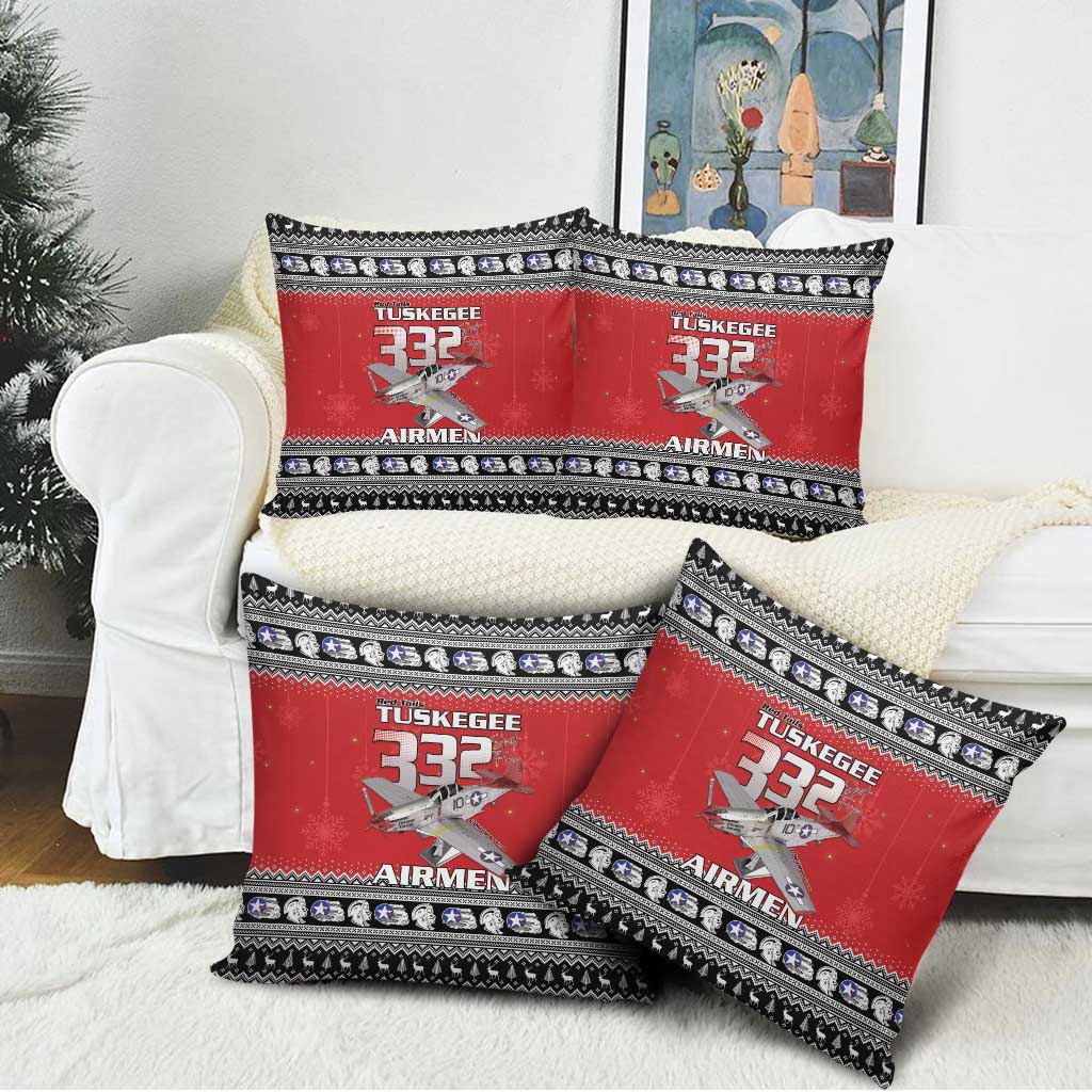 Tuskegee Red Tails Airmen Christmas Pillow Cover P-51 Mustang 332nd Fighter Group - Wonder Print Shop