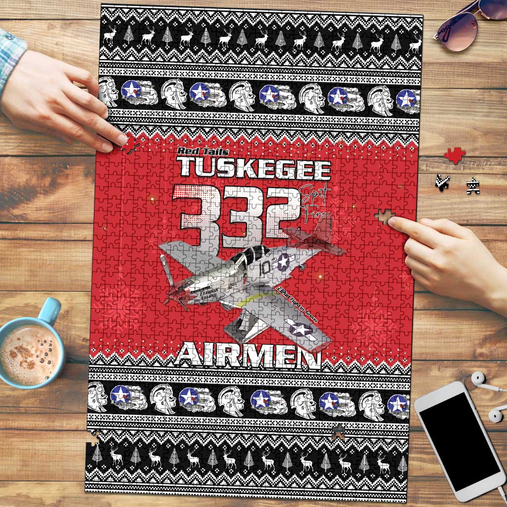 Tuskegee Red Tails Airmen Christmas Puzzle P-51 Mustang 332nd Fighter Group - Wonder Print Shop