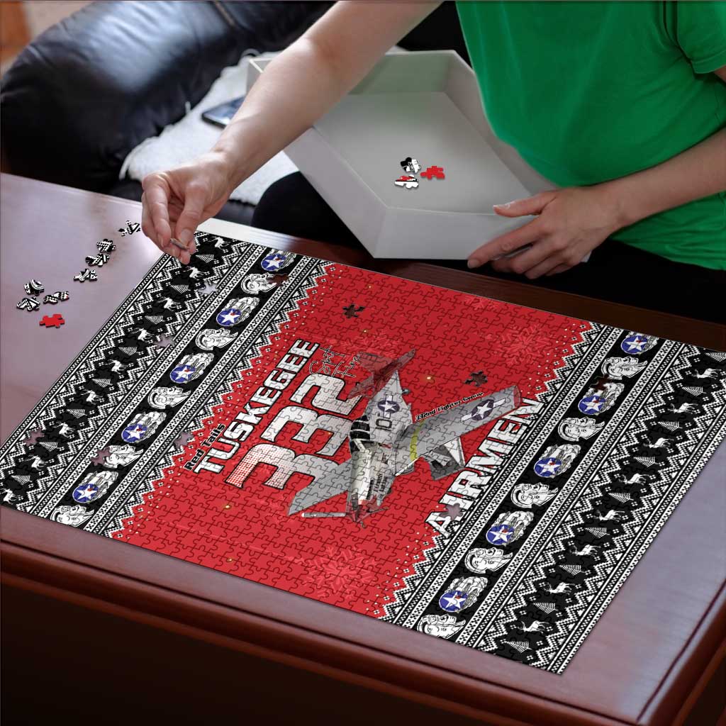 Tuskegee Red Tails Airmen Christmas Puzzle P-51 Mustang 332nd Fighter Group - Wonder Print Shop