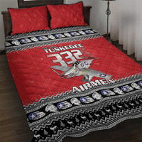 Tuskegee Red Tails Airmen Christmas Quilt Bed Set P-51 Mustang 332nd Fighter Group - Wonder Print Shop