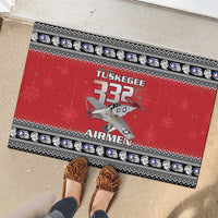 Tuskegee Red Tails Airmen Christmas Rubber Doormat P-51 Mustang 332nd Fighter Group - Wonder Print Shop