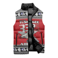 Tuskegee Red Tails Airmen Christmas Sleeveless Puffer Jacket P-51 Mustang 332nd Fighter Group - Wonder Print Shop