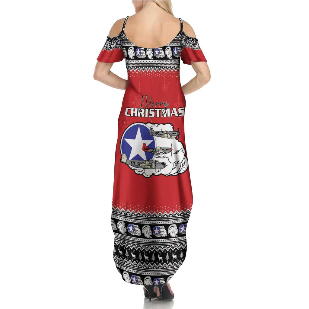 Tuskegee Red Tails Airmen Christmas Summer Maxi Dress P-51 Mustang 332nd Fighter Group - Wonder Print Shop