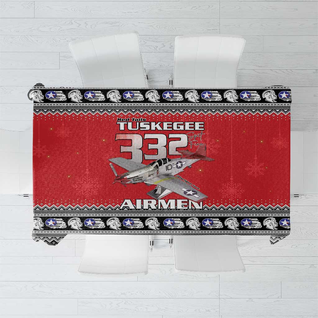 Tuskegee Red Tails Airmen Christmas Tablecloth P-51 Mustang 332nd Fighter Group - Wonder Print Shop