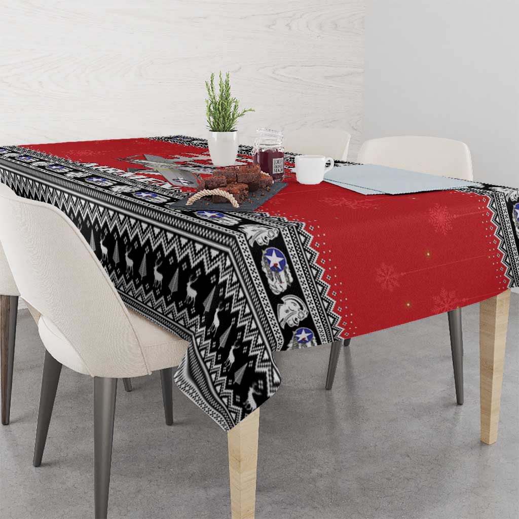 Tuskegee Red Tails Airmen Christmas Tablecloth P-51 Mustang 332nd Fighter Group - Wonder Print Shop