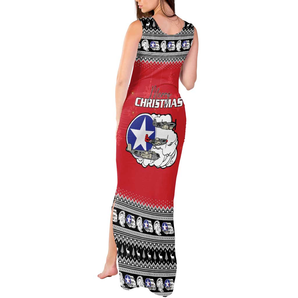 Tuskegee Red Tails Airmen Christmas Tank Maxi Dress P-51 Mustang 332nd Fighter Group - Wonder Print Shop