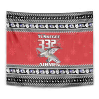 Tuskegee Red Tails Airmen Christmas Tapestry P-51 Mustang 332nd Fighter Group - Wonder Print Shop