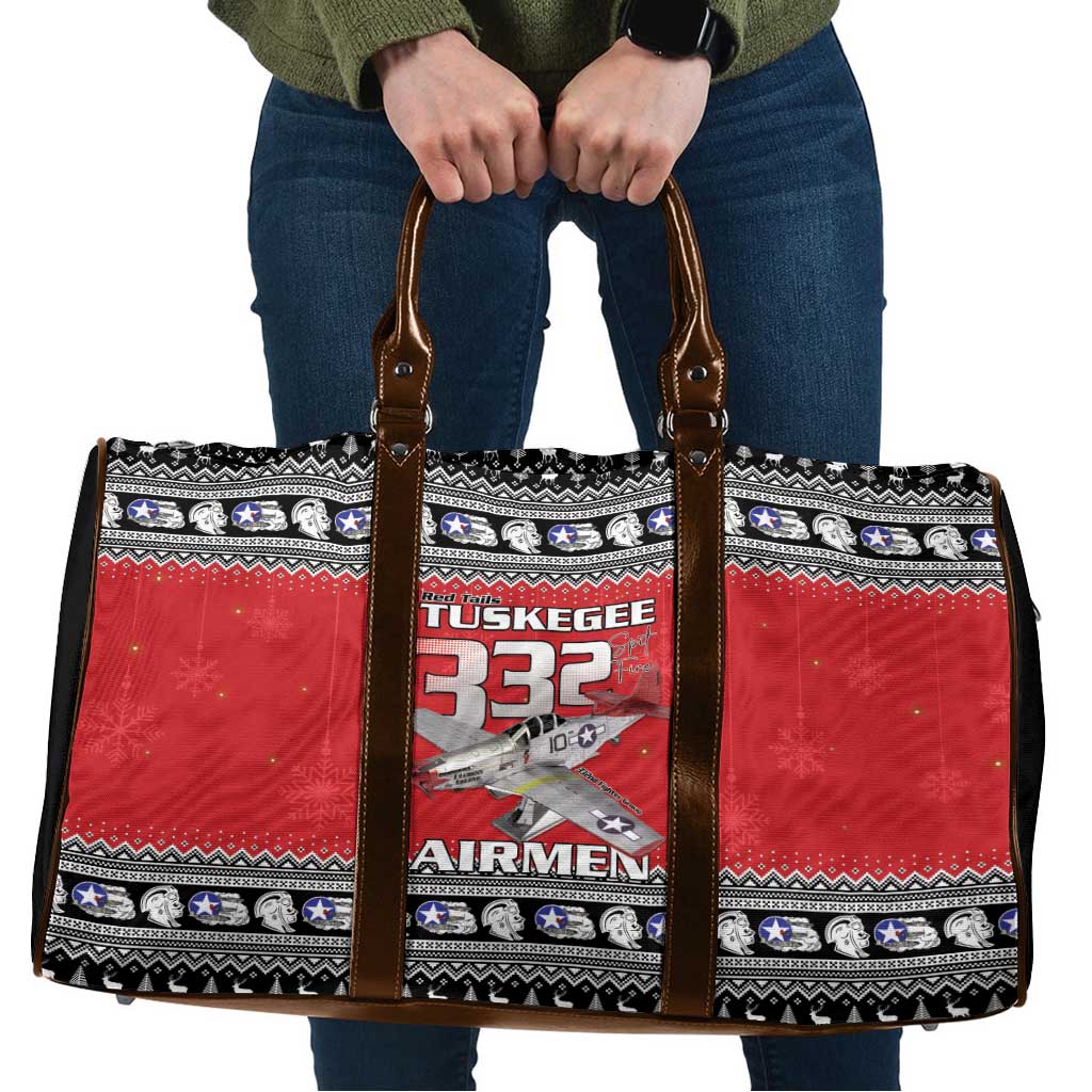 Tuskegee Red Tails Airmen Christmas Travel Bag P-51 Mustang 332nd Fighter Group - Wonder Print Shop