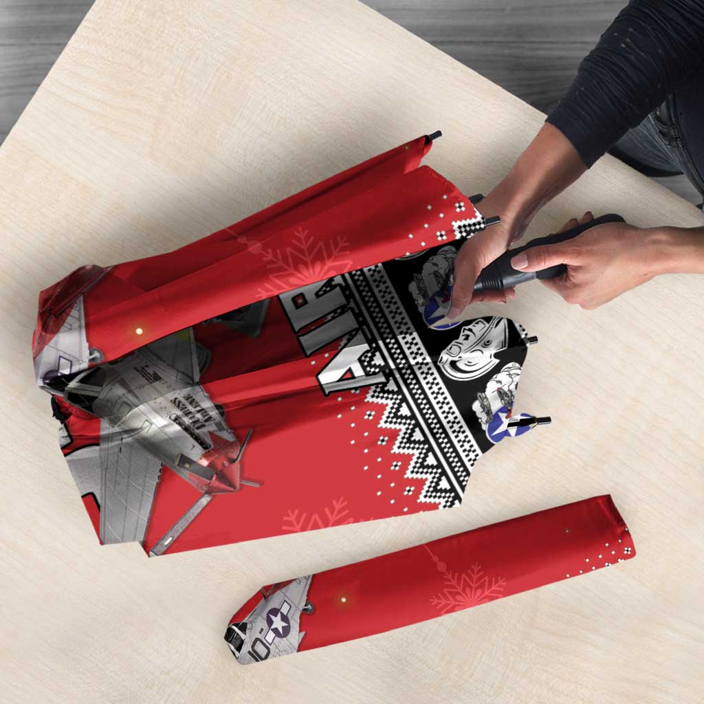 Tuskegee Red Tails Airmen Christmas Umbrella P-51 Mustang 332nd Fighter Group - Wonder Print Shop