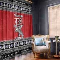Tuskegee Red Tails Airmen Christmas Window Curtain P-51 Mustang 332nd Fighter Group - Wonder Print Shop