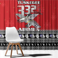 Tuskegee Red Tails Airmen Christmas Window Curtain P-51 Mustang 332nd Fighter Group - Wonder Print Shop
