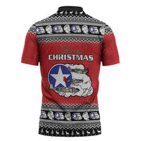 Tuskegee Red Tails Airmen Christmas Zipper Polo Shirt P-51 Mustang 332nd Fighter Group - Wonder Print Shop