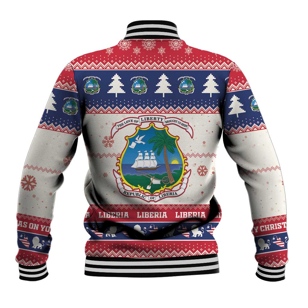 Liberia Christmas Baseball Jacket My Christmas On You - Lion Santa - Wonder Print Shop