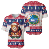 Liberia Christmas Baseball Jersey My Christmas On You - Lion Santa - Wonder Print Shop