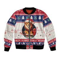 Liberia Christmas Bomber Jacket My Christmas On You - Lion Santa - Wonder Print Shop