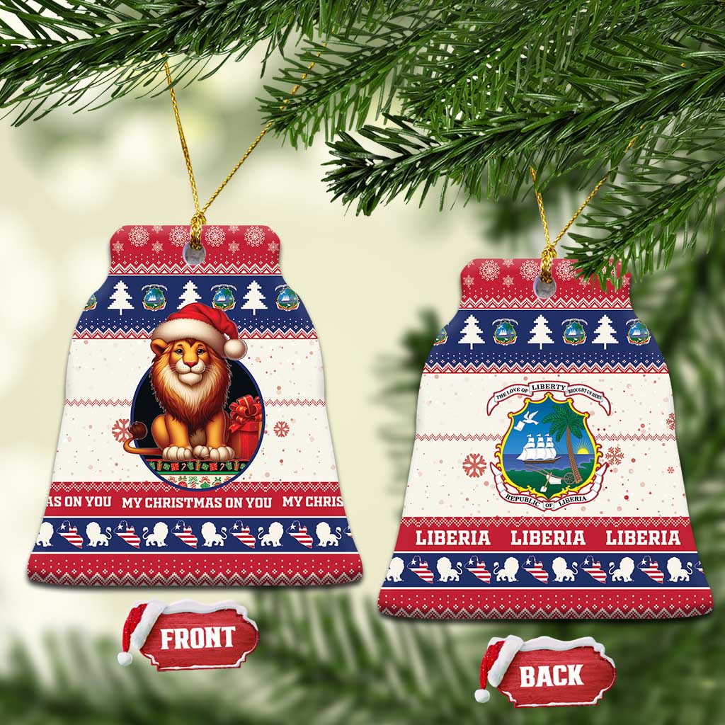 Liberia Christmas Ceramic Ornament My Christmas On You - Lion Santa - Wonder Print Shop