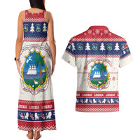 Liberia Christmas Couples Matching Tank Maxi Dress and Hawaiian Shirt My Christmas On You - Lion Santa - Wonder Print Shop