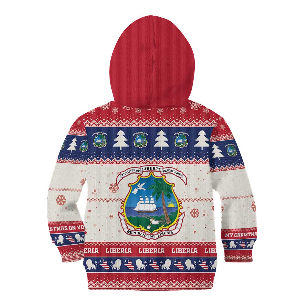 Liberia Christmas Kid Hoodie My Christmas On You - Lion Santa - Wonder Print Shop