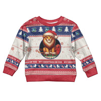Liberia Christmas Kid Ugly Christmas Sweater My Christmas On You - Lion Santa - Wonder Print Shop