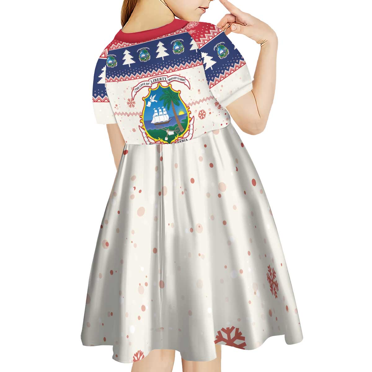 Liberia Christmas Kid Short Sleeve Dress My Christmas On You - Lion Santa - Wonder Print Shop