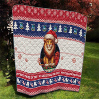 Liberia Christmas Quilt My Christmas On You - Lion Santa - Wonder Print Shop