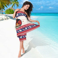 Liberia Christmas Sarong My Christmas On You - Lion Santa - Wonder Print Shop