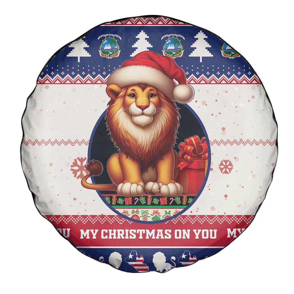 Liberia Christmas Spare Tire Cover My Christmas On You - Lion Santa - Wonder Print Shop