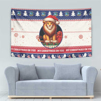 Liberia Christmas Tapestry My Christmas On You - Lion Santa - Wonder Print Shop