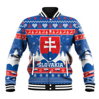 Slovakia Christmas Baseball Jacket Vesele Vianoce - Coat Of Arms - Wonder Print Shop
