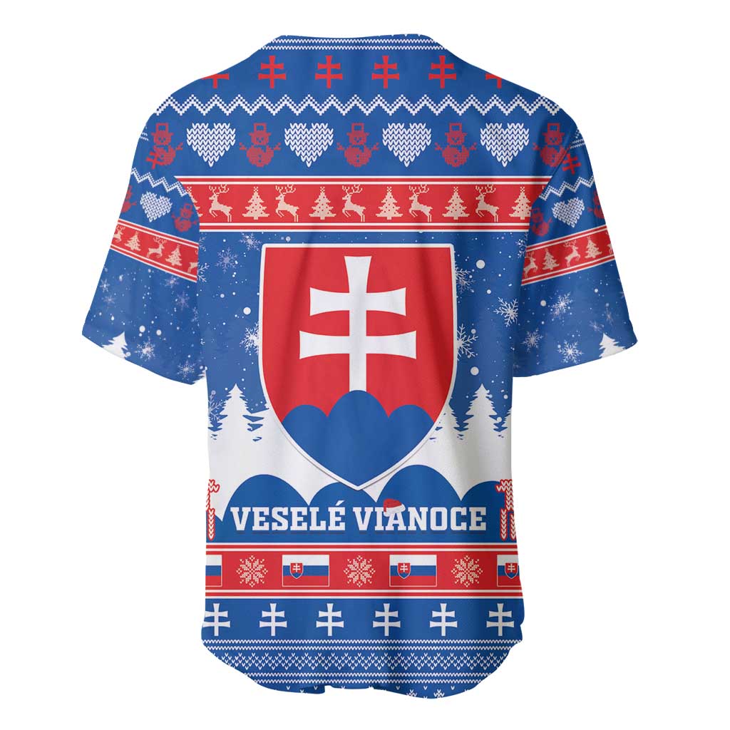 Slovakia Christmas Baseball Jersey Vesele Vianoce - Coat Of Arms - Wonder Print Shop