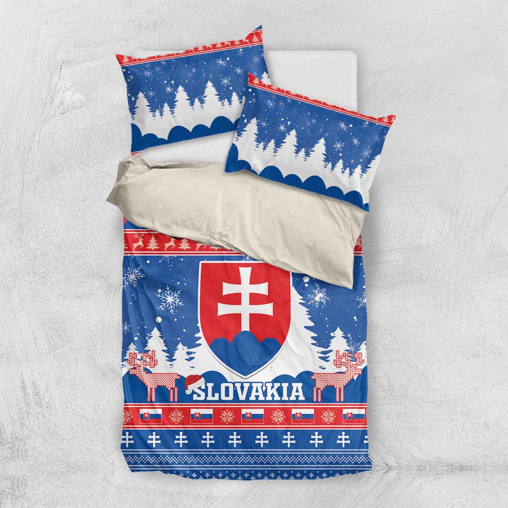 Slovakia Christmas Bedding Set Vesele Vianoce - Coat Of Arms - Wonder Print Shop