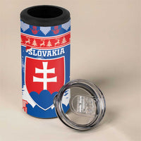 Slovakia Christmas 4 in 1 Can Cooler Tumbler Vesele Vianoce - Coat Of Arms - Wonder Print Shop